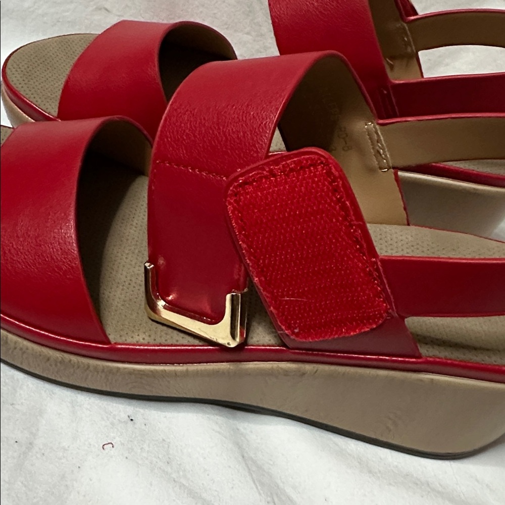 Red Wedge Sandals - Picture 5 of 7